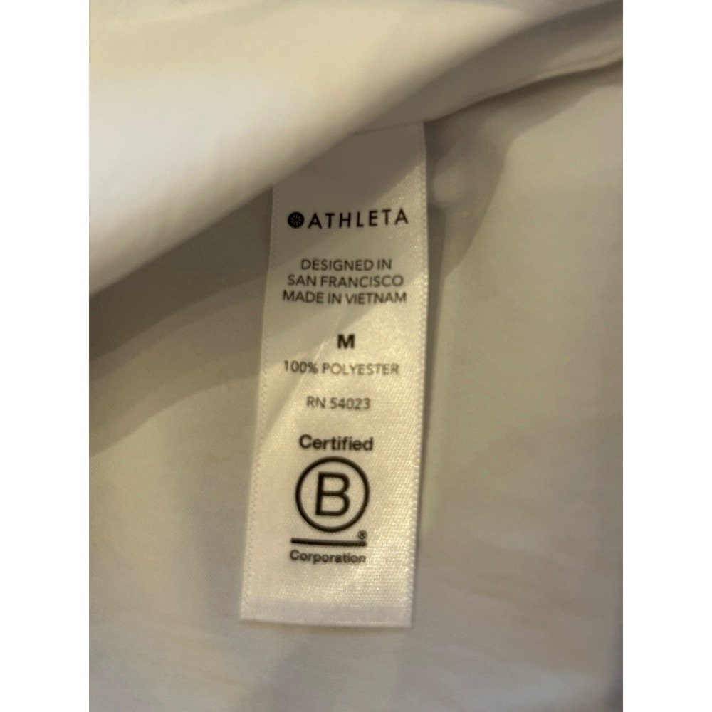G38 Athleta Womens White Button Down Long Sleeve Shirt Size M Hidden medium - Picture 4 of 4